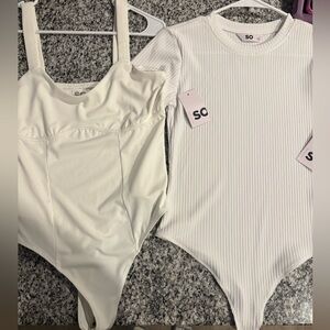 SO White Bodysuit Top Lot size large NWT